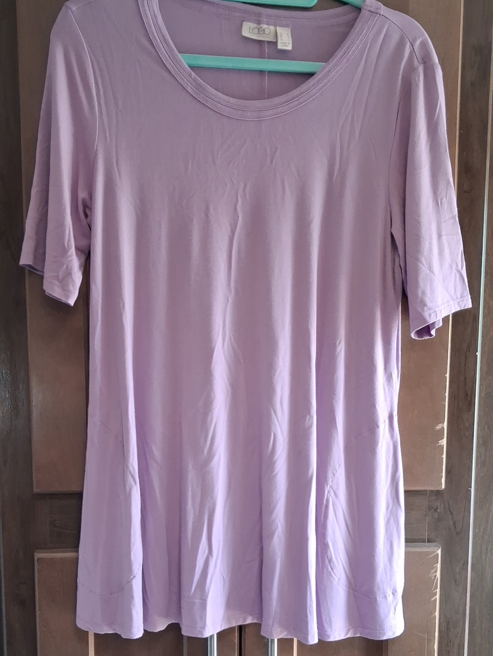 Logo By Lori Goldstein Lavender Scoop Neck Women's Tunic Top